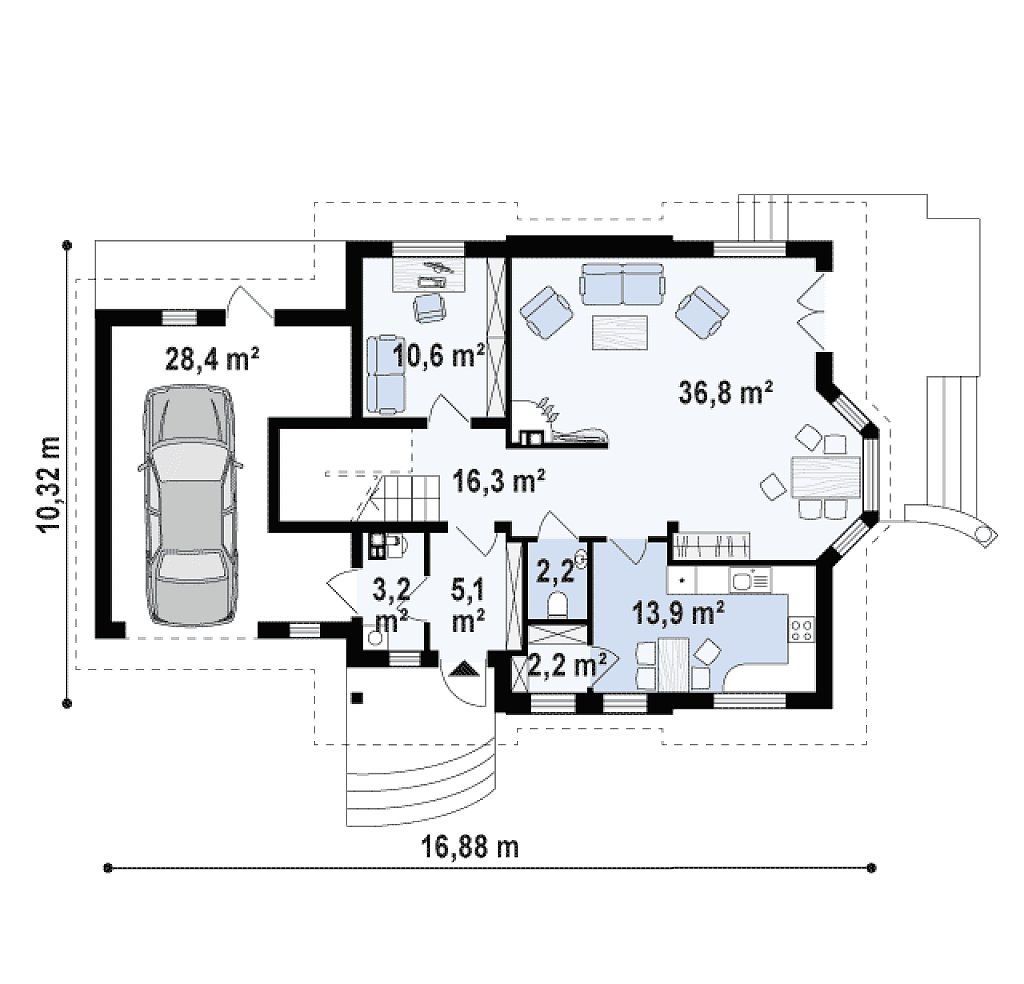 Первый этаж 119,5 м²