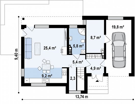 Первый этаж 81,6 м²
