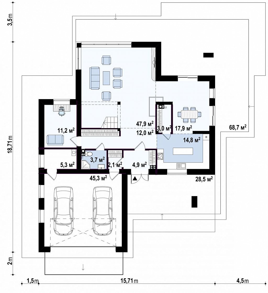 Первый этаж 211,8 м²