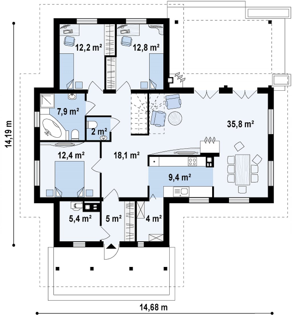 Первый этаж 125,1 м²