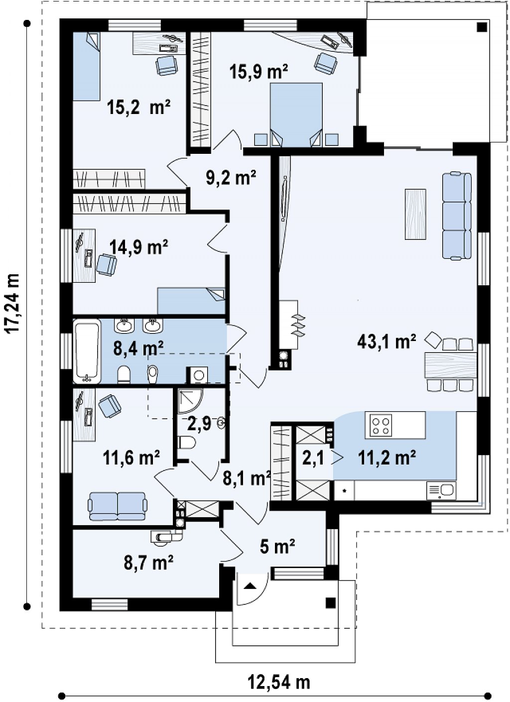 Первый этаж 155,9 м²