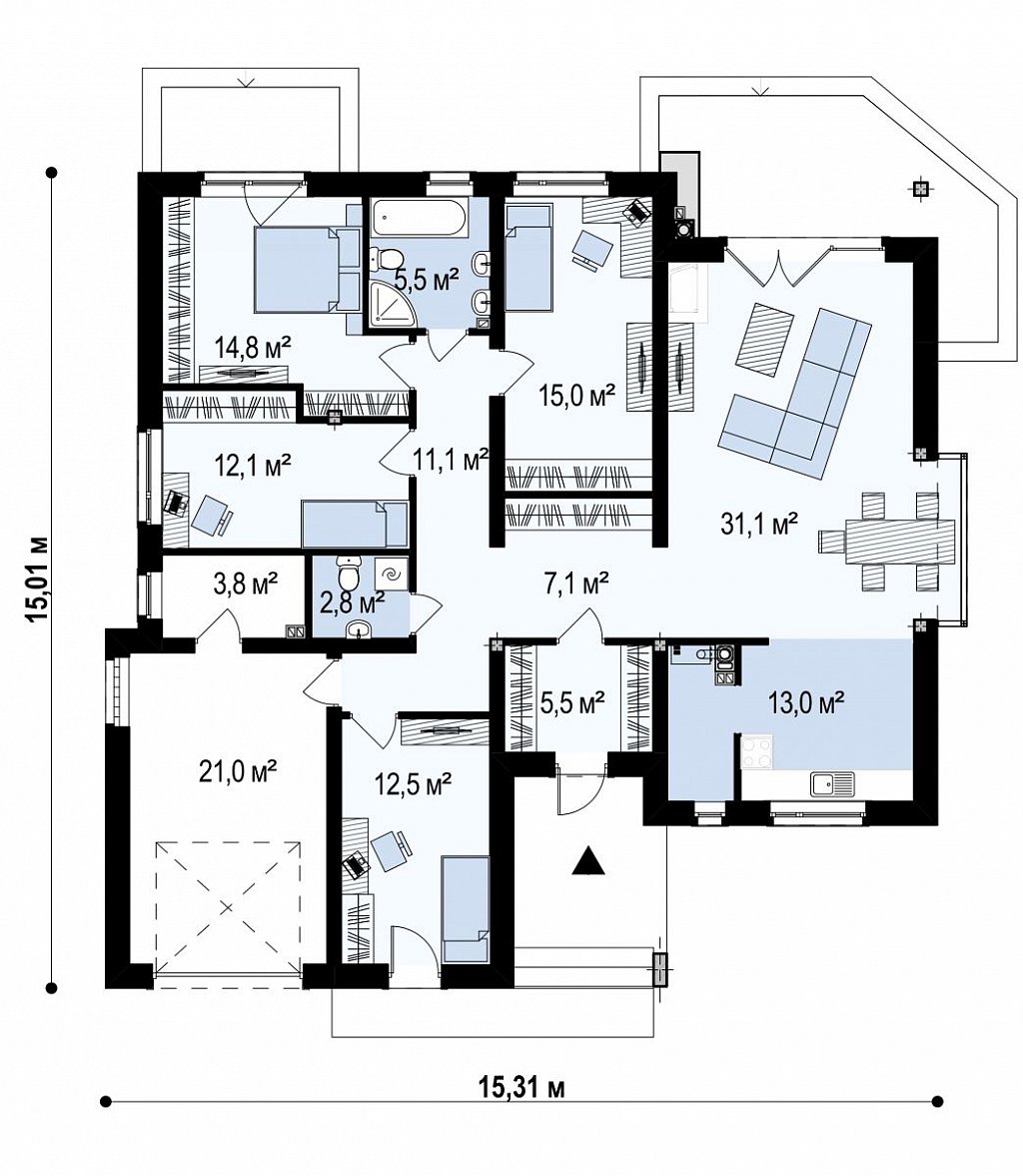 Первый этаж 155,4 м²