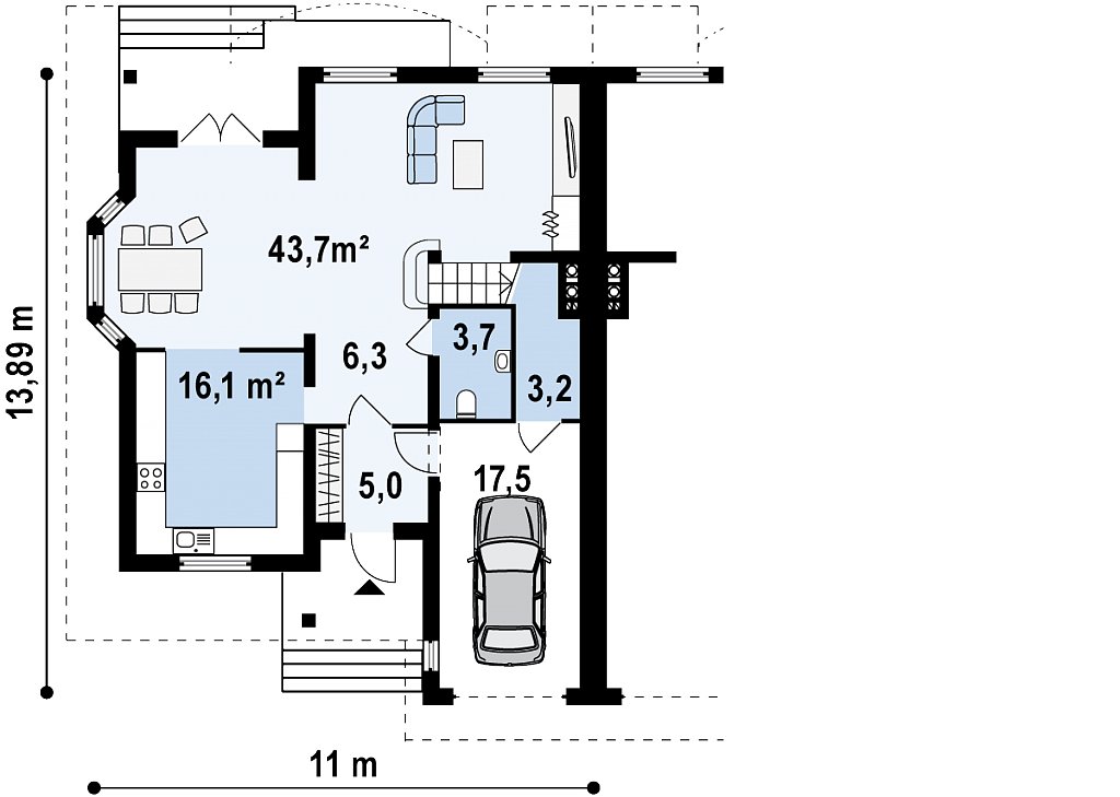 Первый этаж 89,2 м²