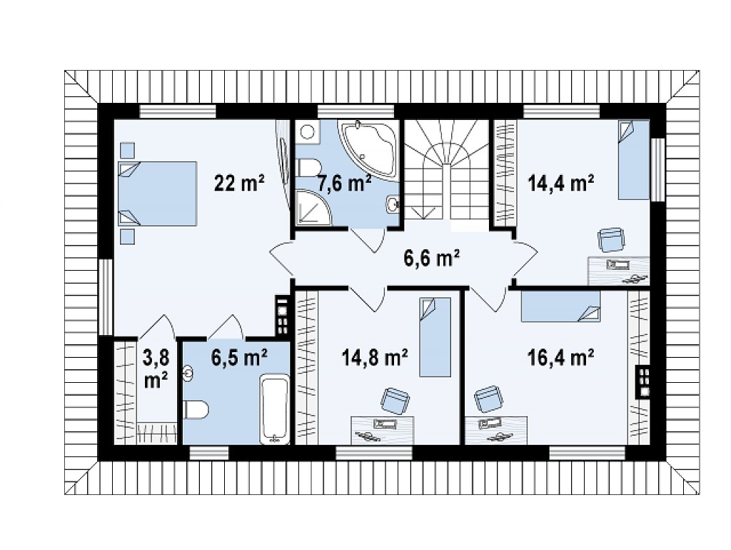 Второй этаж 92,1 м²