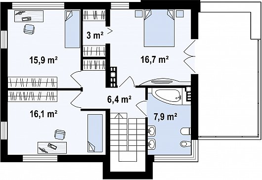 Второй этаж 65,7 м²