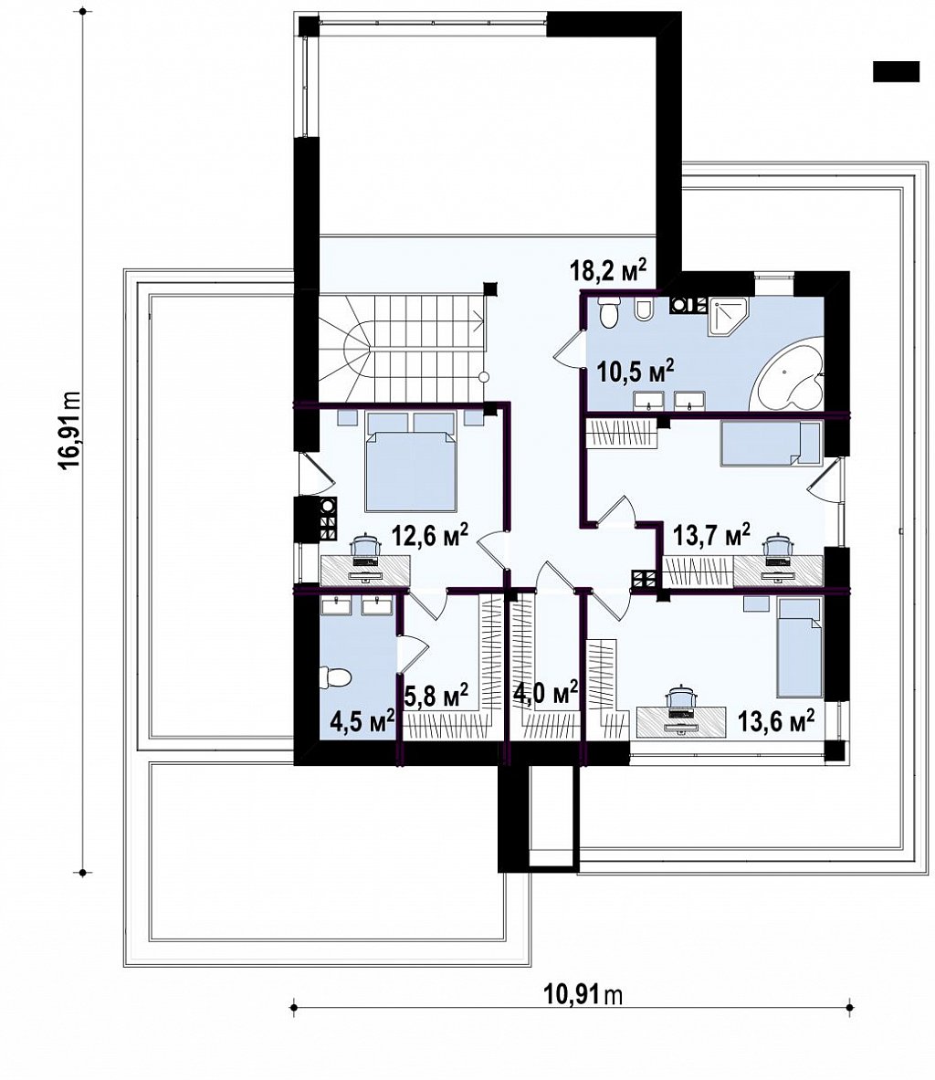 Второй этаж 81,0 м²