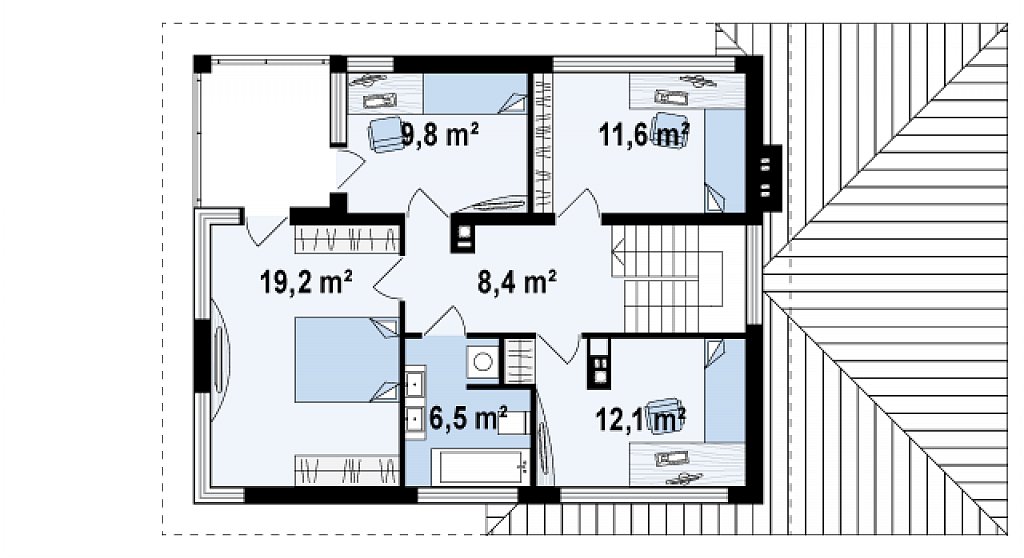 Второй этаж 67,6 м²