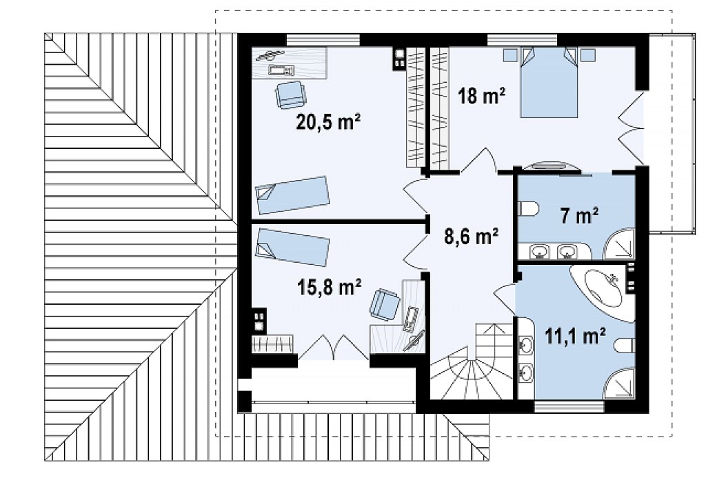 Второй этаж 80,9 м²