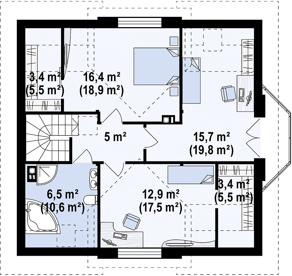 Второй этаж 82,7 м²