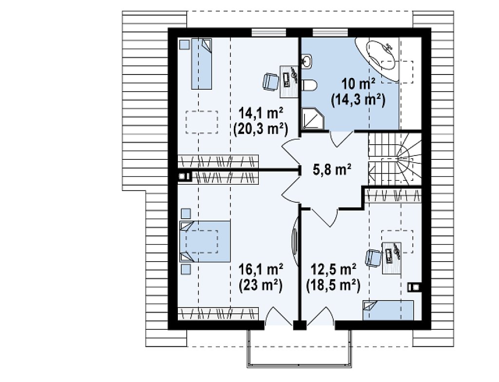 Второй этаж 81,9 м²