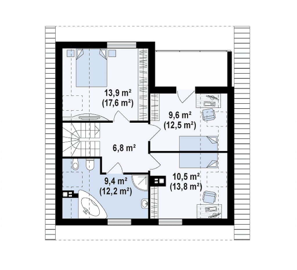 Второй этаж 62,9 м²