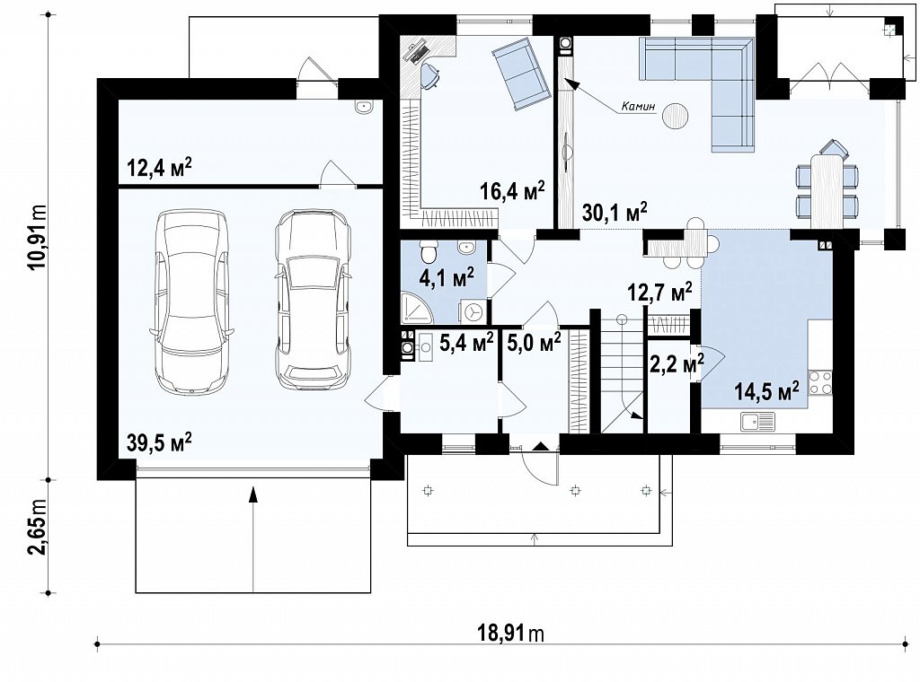 Первый этаж 118,5 м²