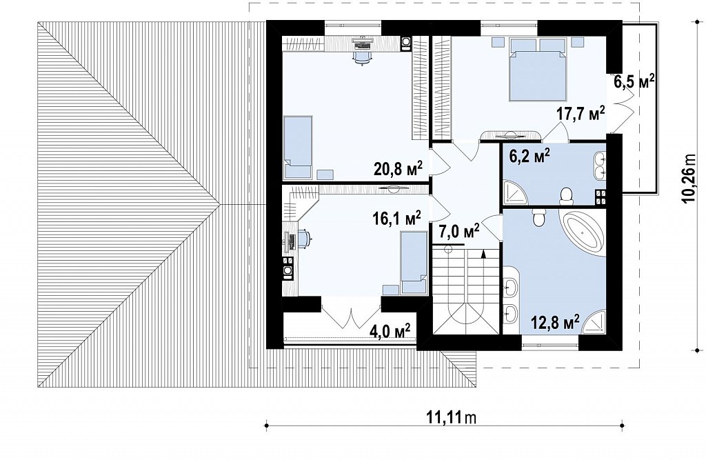 Второй этаж 80,9 м²