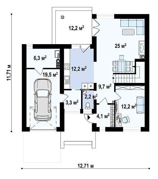 Первый этаж 95,4 м²