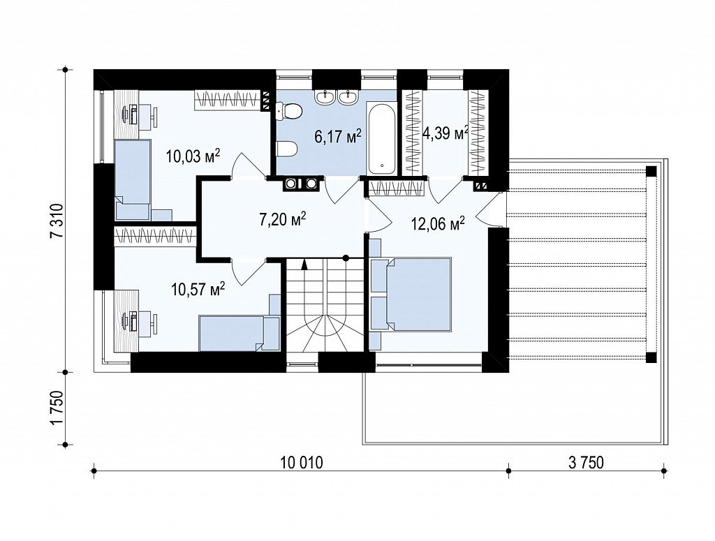 Второй этаж 48,4 м²