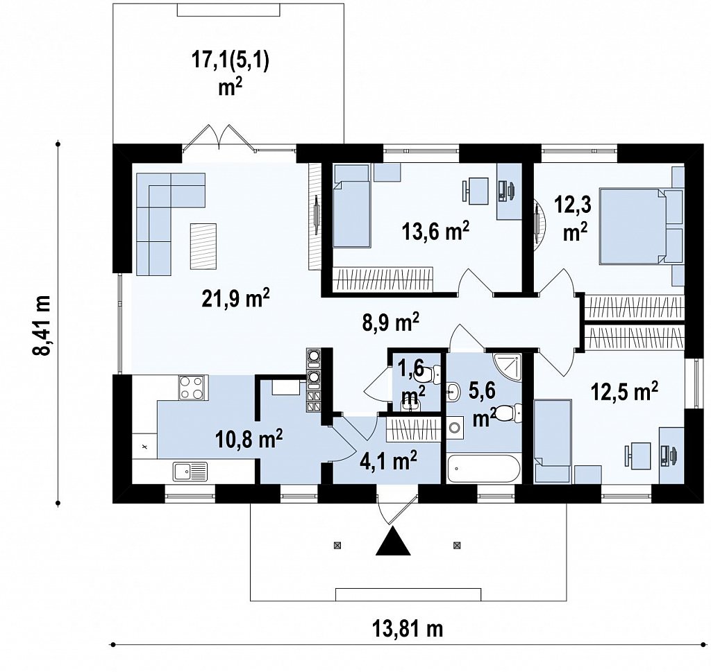 Первый этаж 96,4 м²