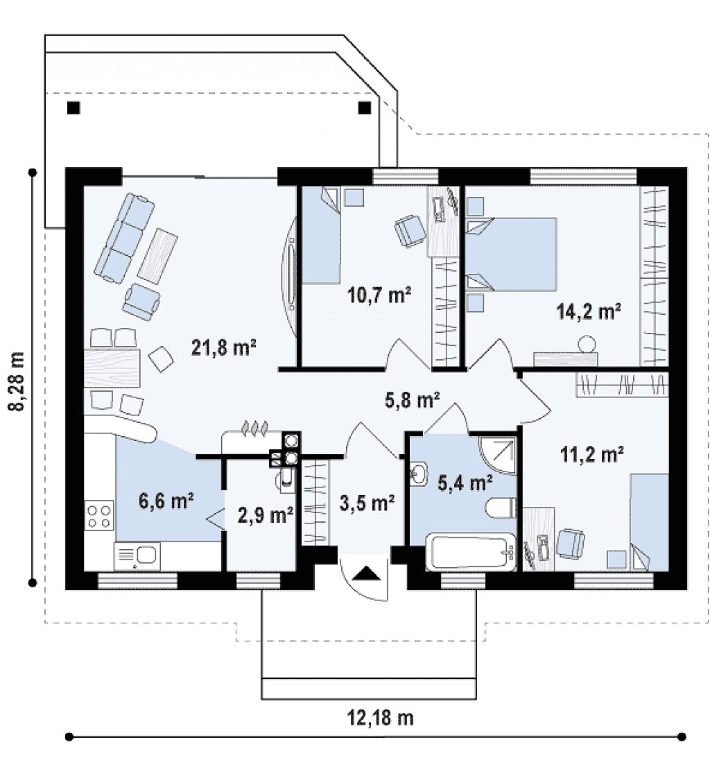 Первый этаж 82,0 м²