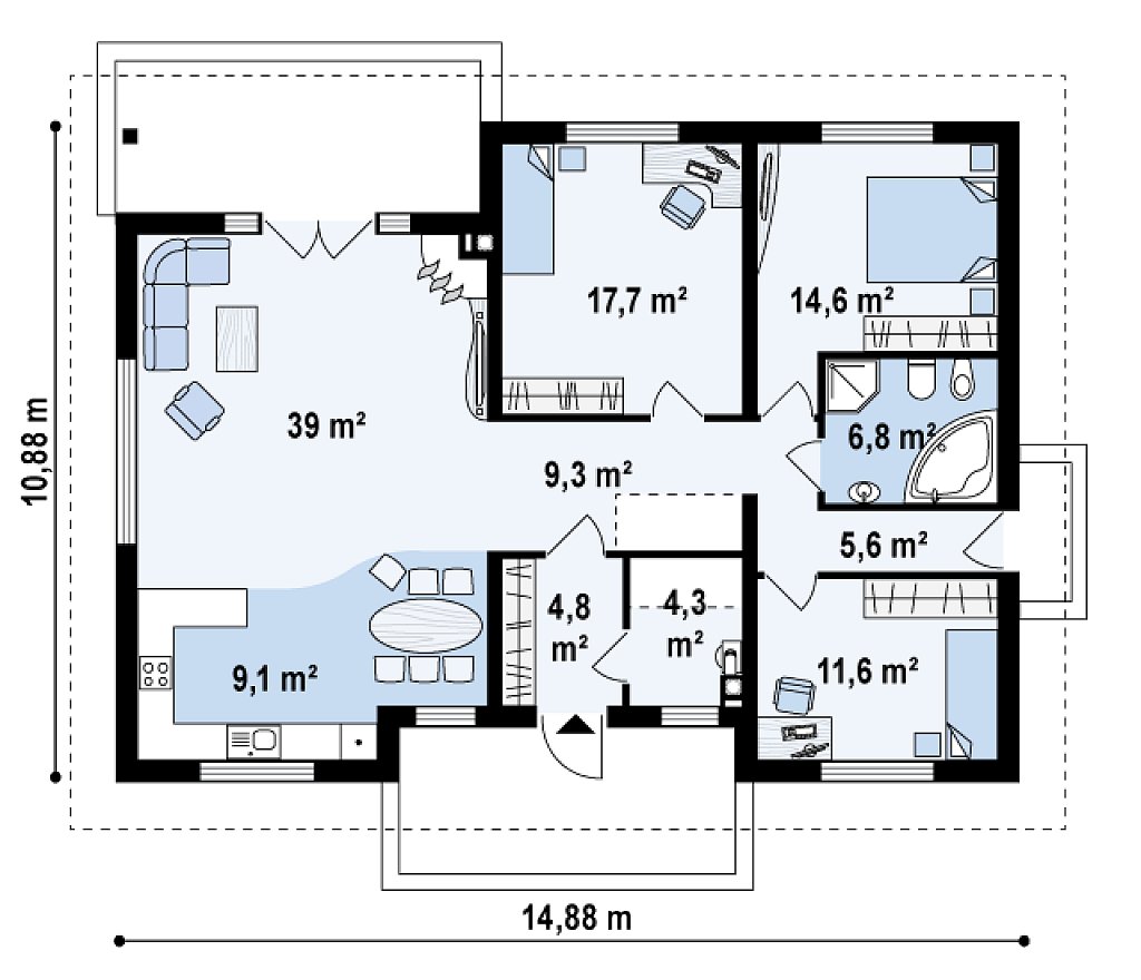 Первый этаж 123,3 м²