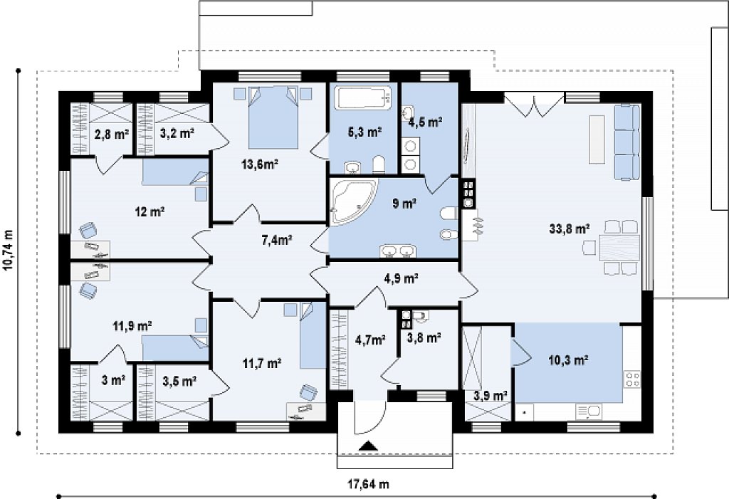 Первый этаж 149,1 м²