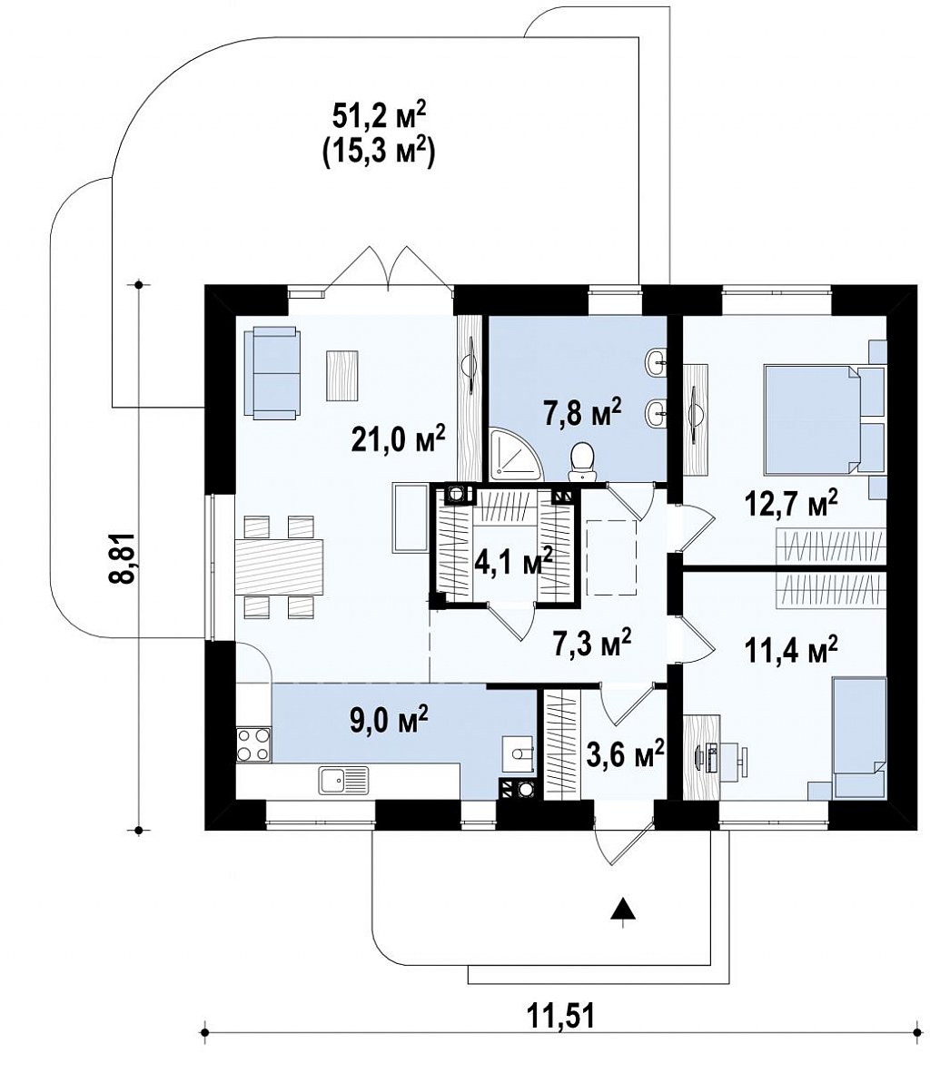 Первый этаж 93,7 м²