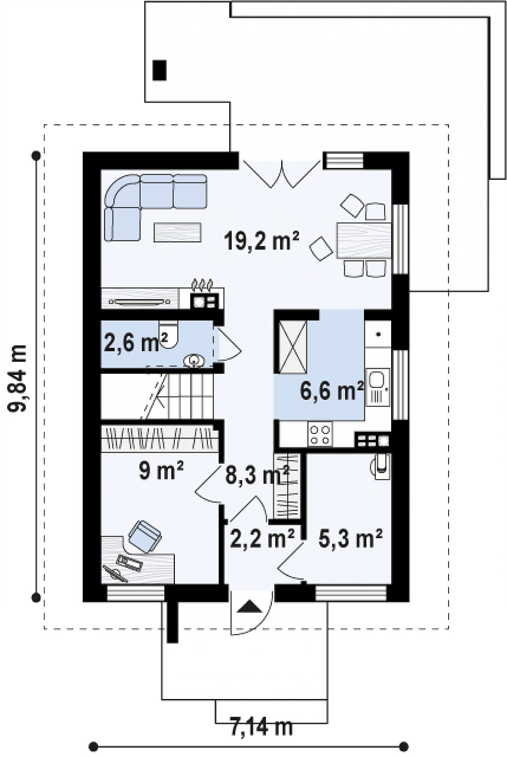 Первый этаж 53,2 м²