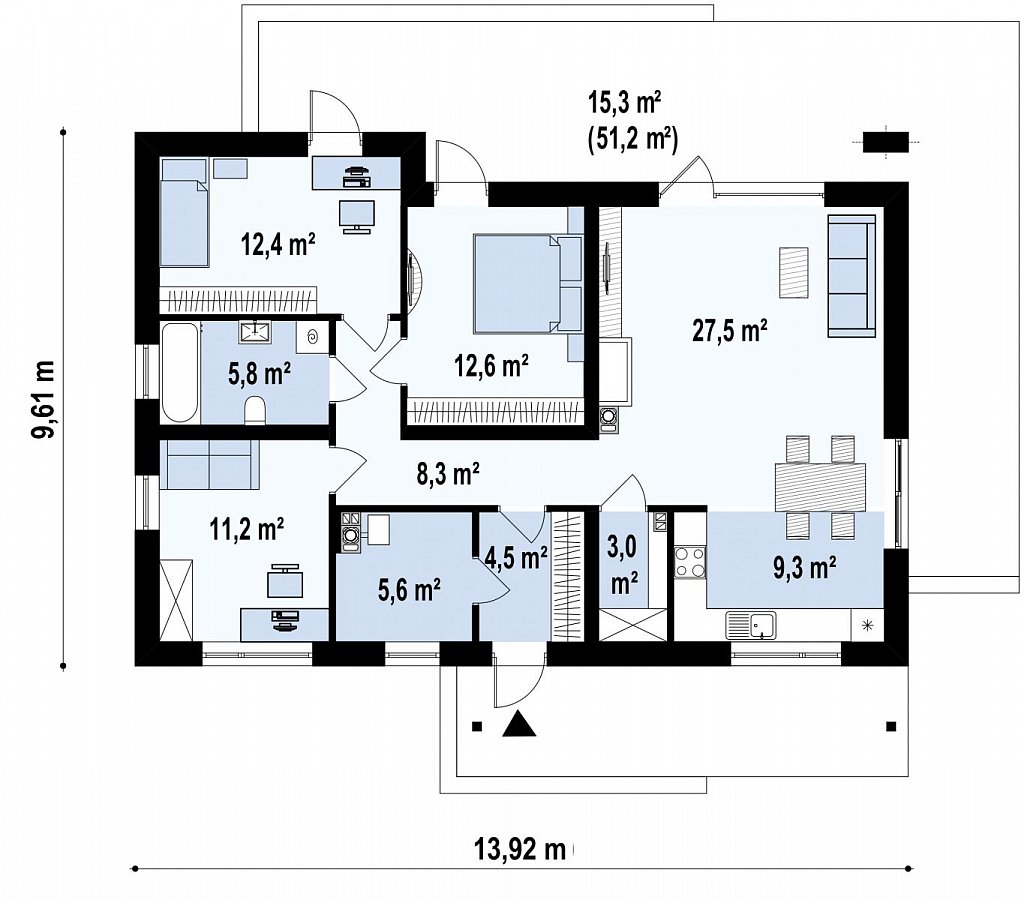 Первый этаж 115,5 м²