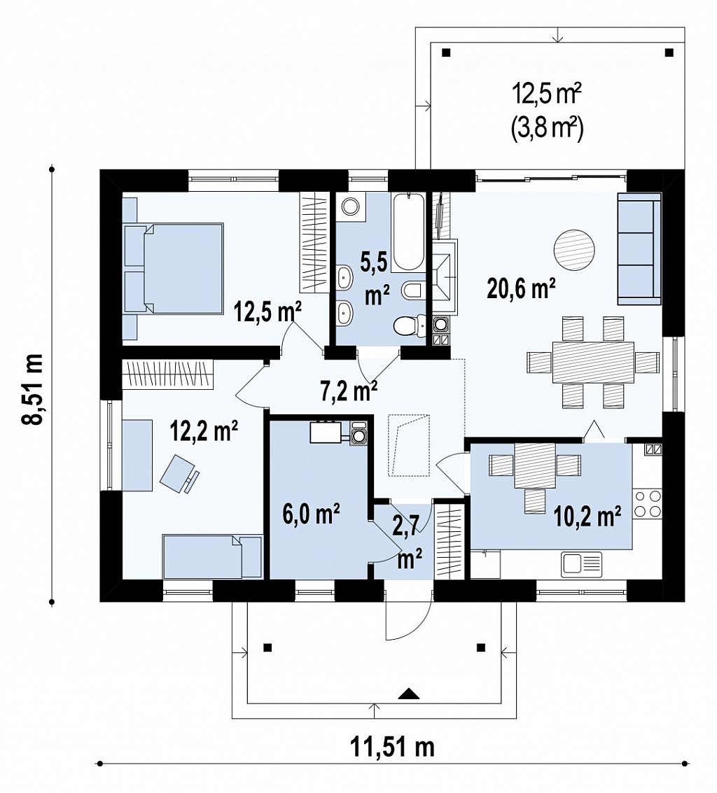Первый этаж 80,7 м²