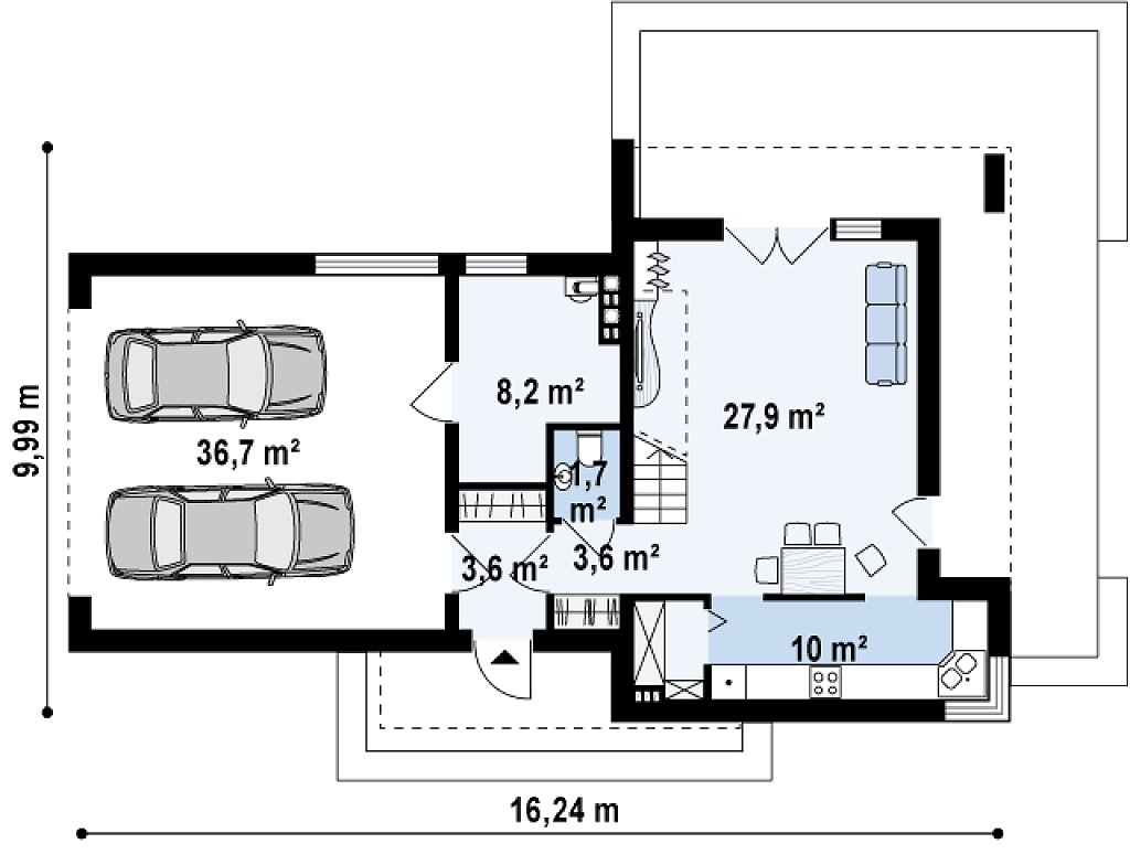 Первый этаж 91,8 м²