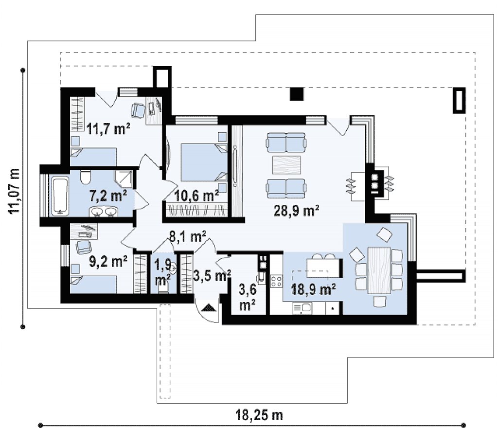 Первый этаж 103,8 м²
