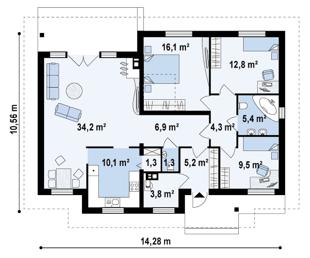 Первый этаж 110,9 м²