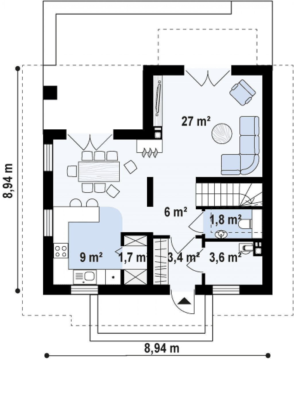 Первый этаж 53,3 м²