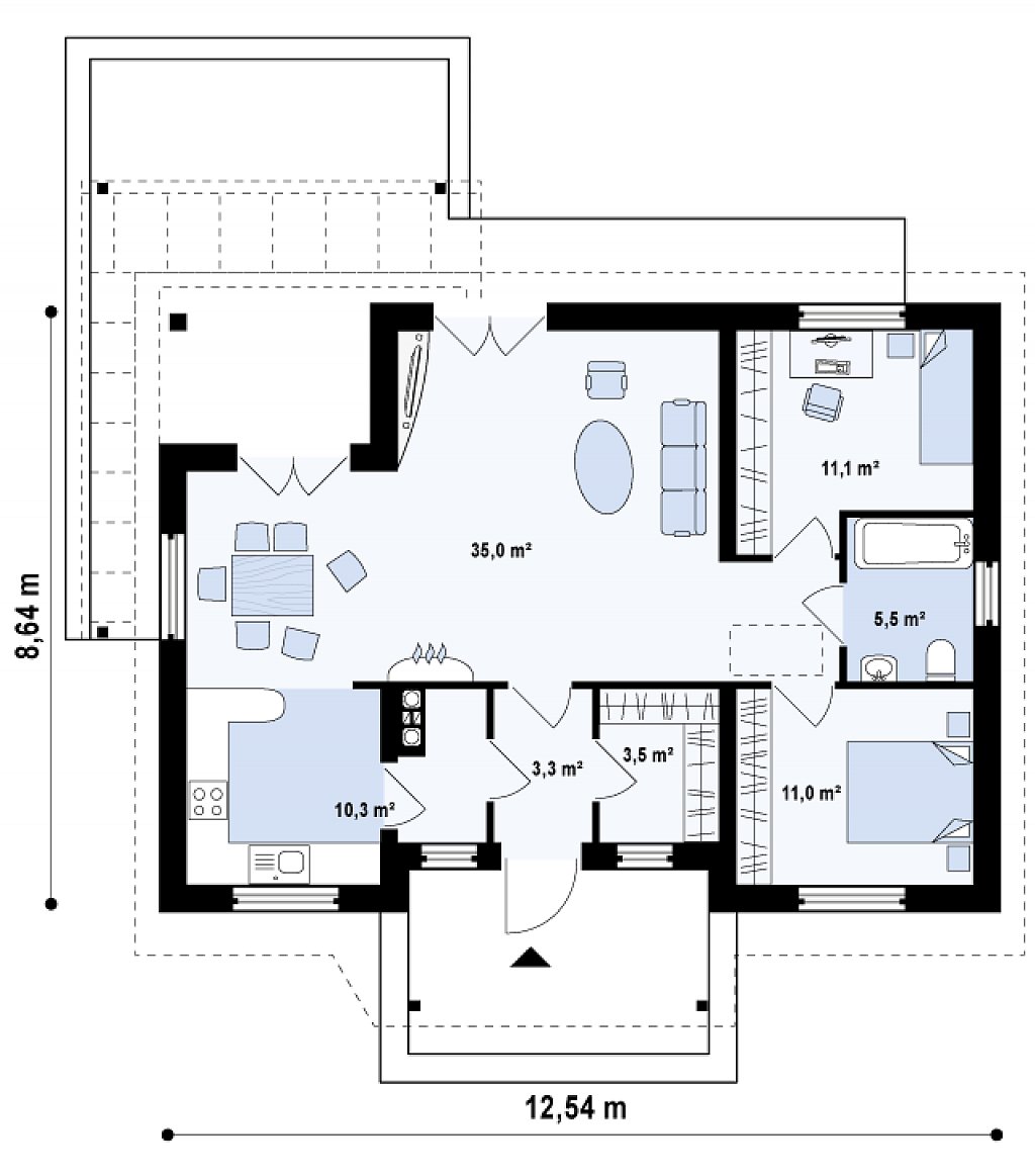 Первый этаж 79,6 м²