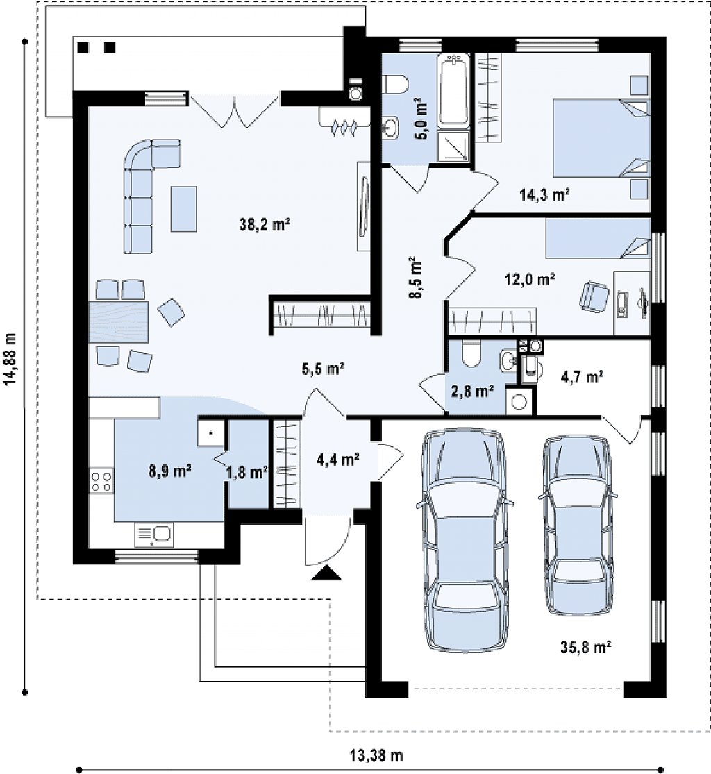 Первый этаж 141,9 м²