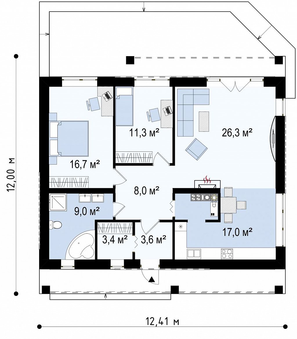 Первый этаж 106,1 м²