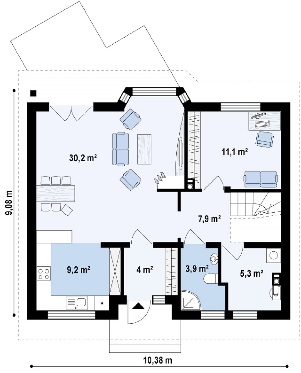 Первый этаж 71,6 м²