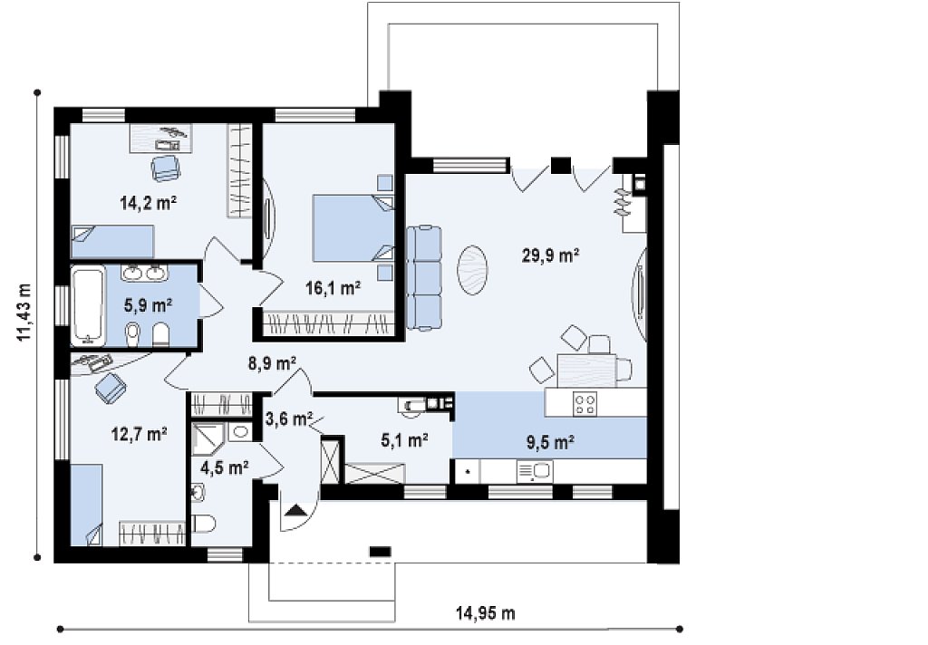 Первый этаж 111,9 м²