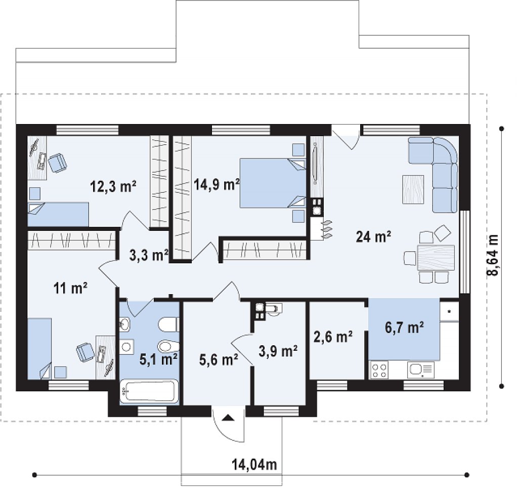 Первый этаж 94,6 м²