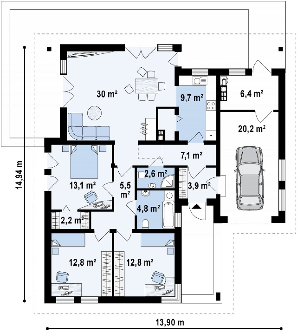 Первый этаж 131,1 м²