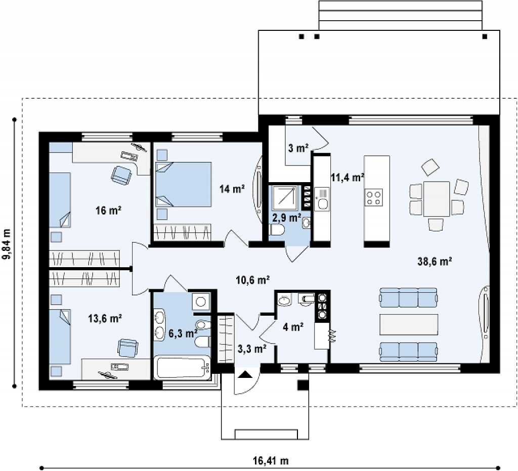 Первый этаж 123,6 м²