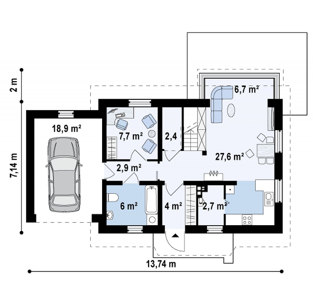 Первый этаж 78,4 м²