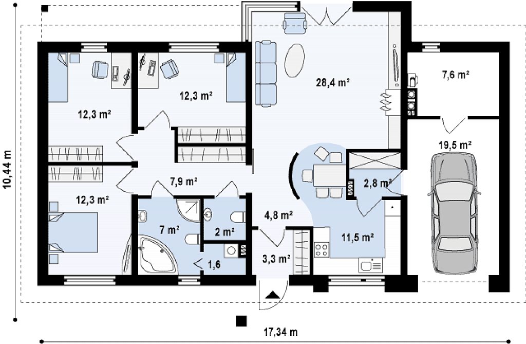 Первый этаж 132,8 м²