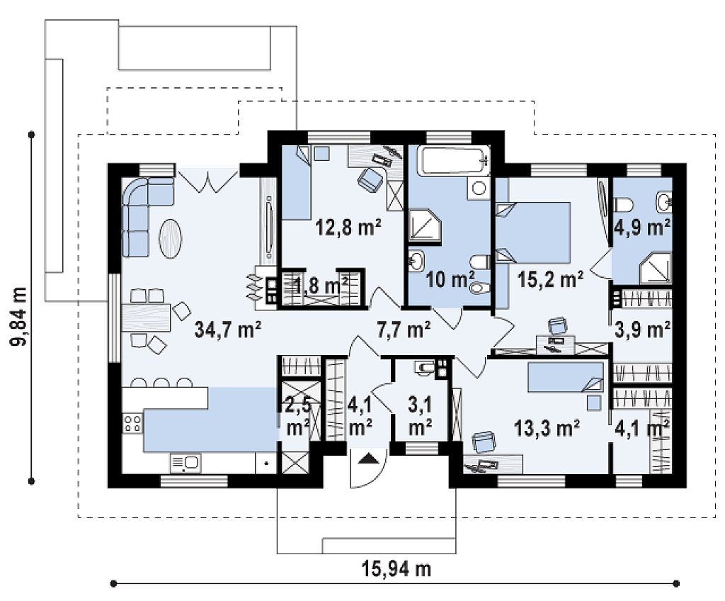 Первый этаж 115,2 м²
