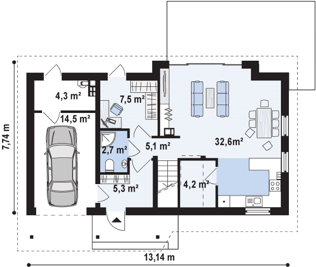 Первый этаж 76,2 м²