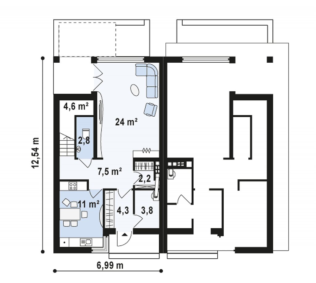 Первый этаж 60,0 м²