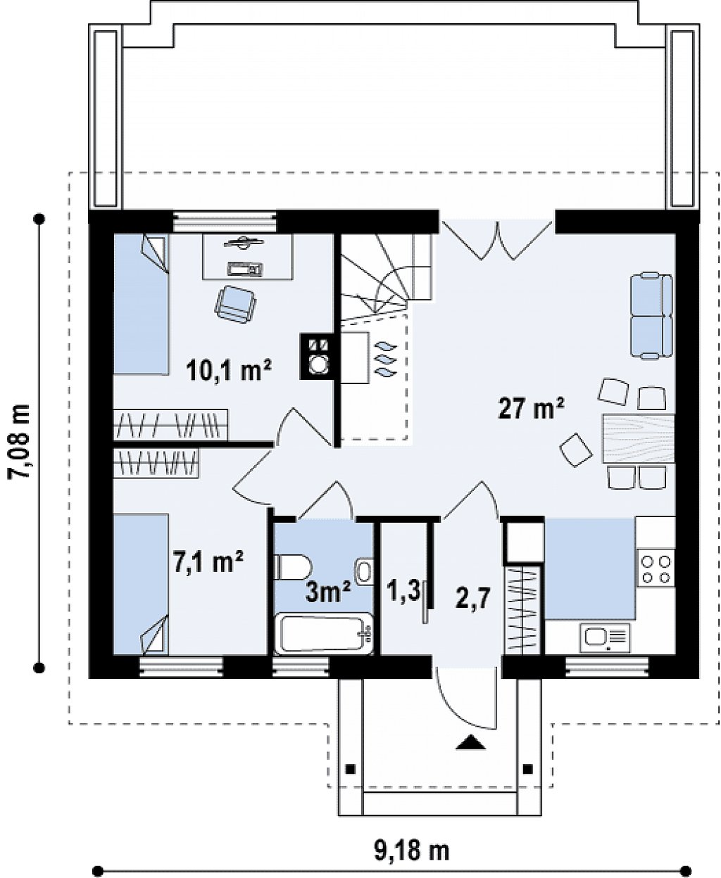 Первый этаж 51,5 м²