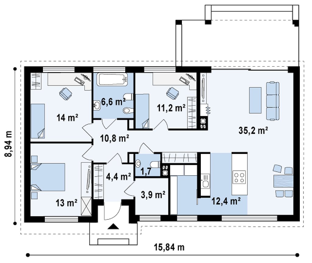 Первый этаж 113,2 м²