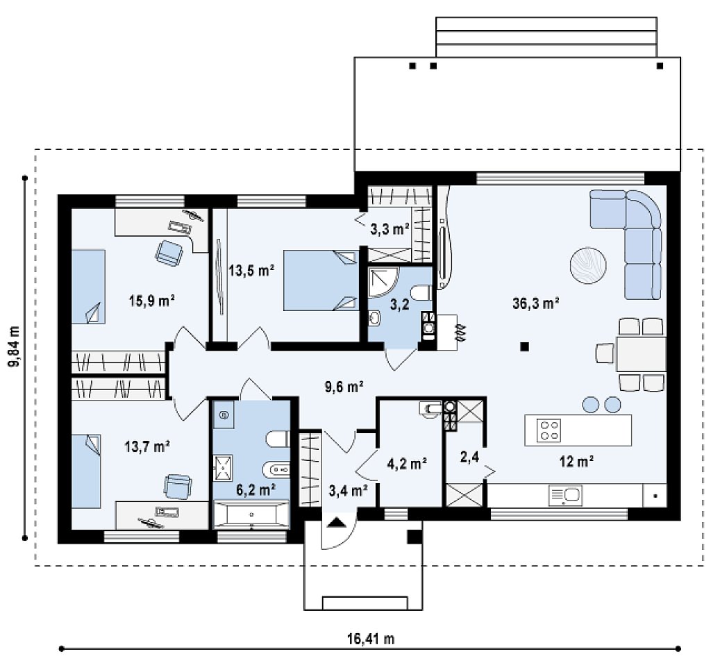 Первый этаж 123,7 м²