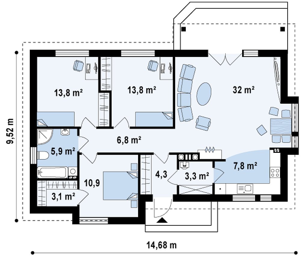 Первый этаж 101,7 м²