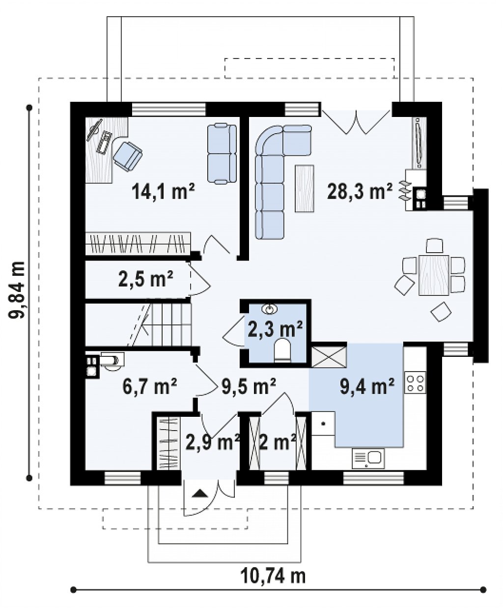 Первый этаж 77,7 м²