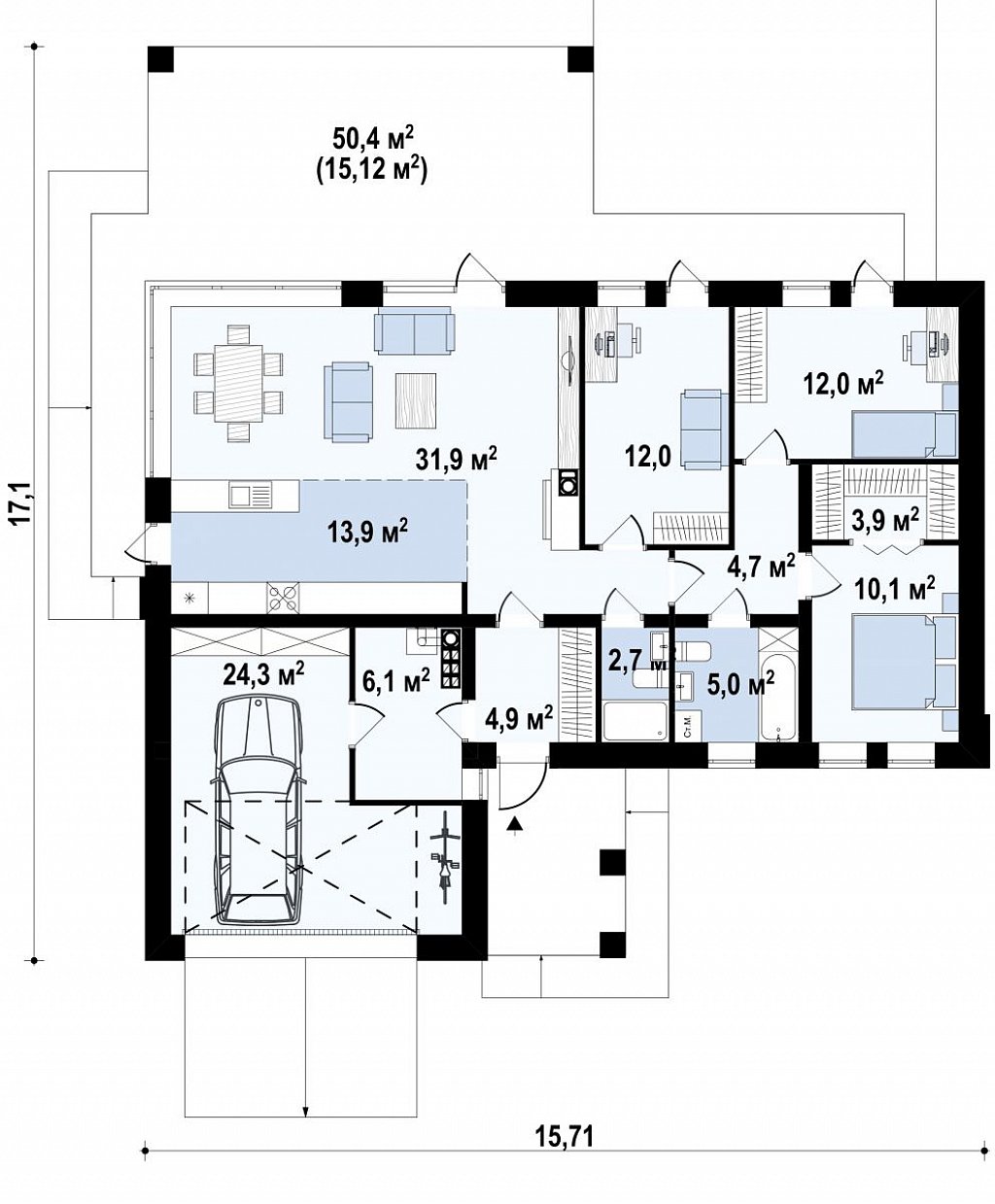 Первый этаж 146,6 м²